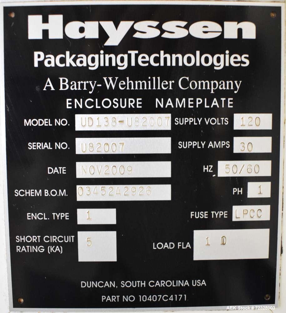 Used Hayssen Vertical Form Fill Seal Bagger with Mateer Auger Filler